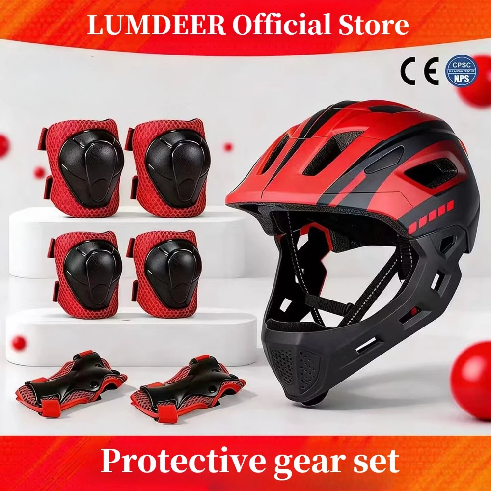 Mountain Biking Helmet Kids - Set di Protezioni per Bambini LUMDEER,
