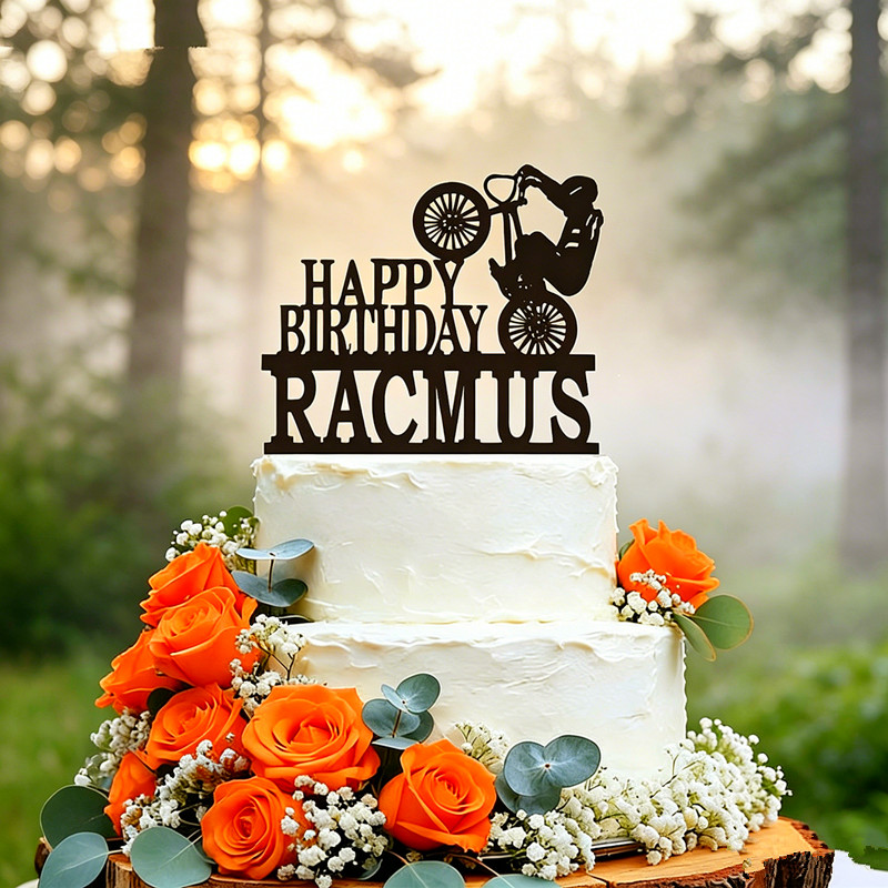 Mountain Biking Events - Decorazione per Torta di Compleanno Personalizzata