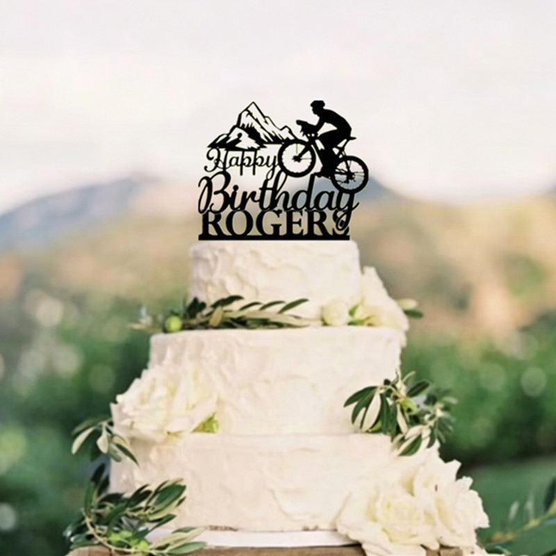 Mountain Biking Events - Cake Topper Personalizzato per Mountain Bike,