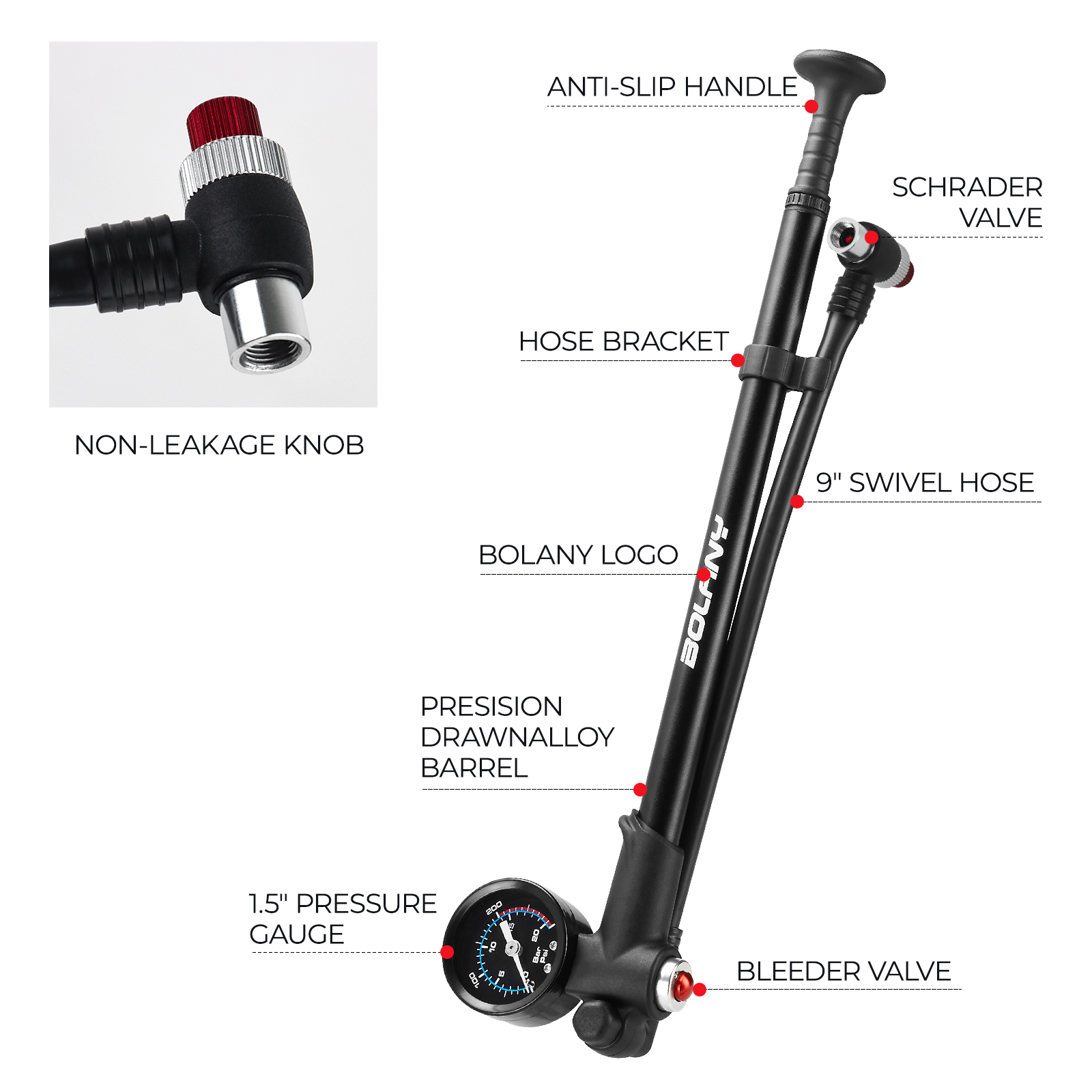 BOLANY 300psi Air Shock Bike P - Shock Pump Suspension recensione e prezzo